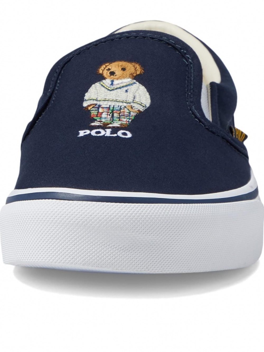 Kids 8: Polo Ralph Lauren Keaton Polo Bear Canvas Slip On Sneaker